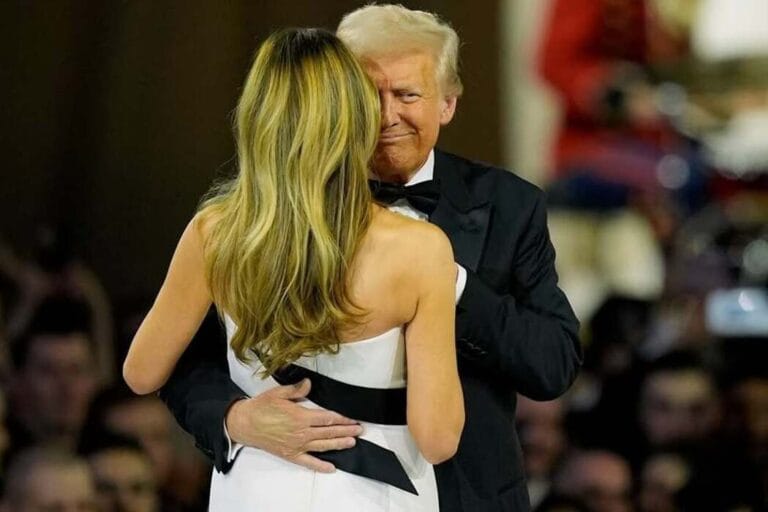 Donald and Melania Trump attend the inaugural balls