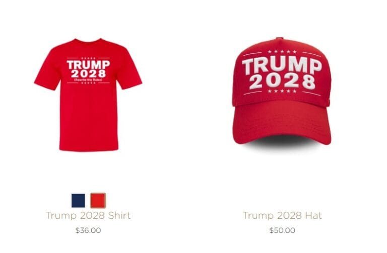 Trump is selling merchandise for the 2028 elections, even though the US Constitution prohibits him from running for a third term