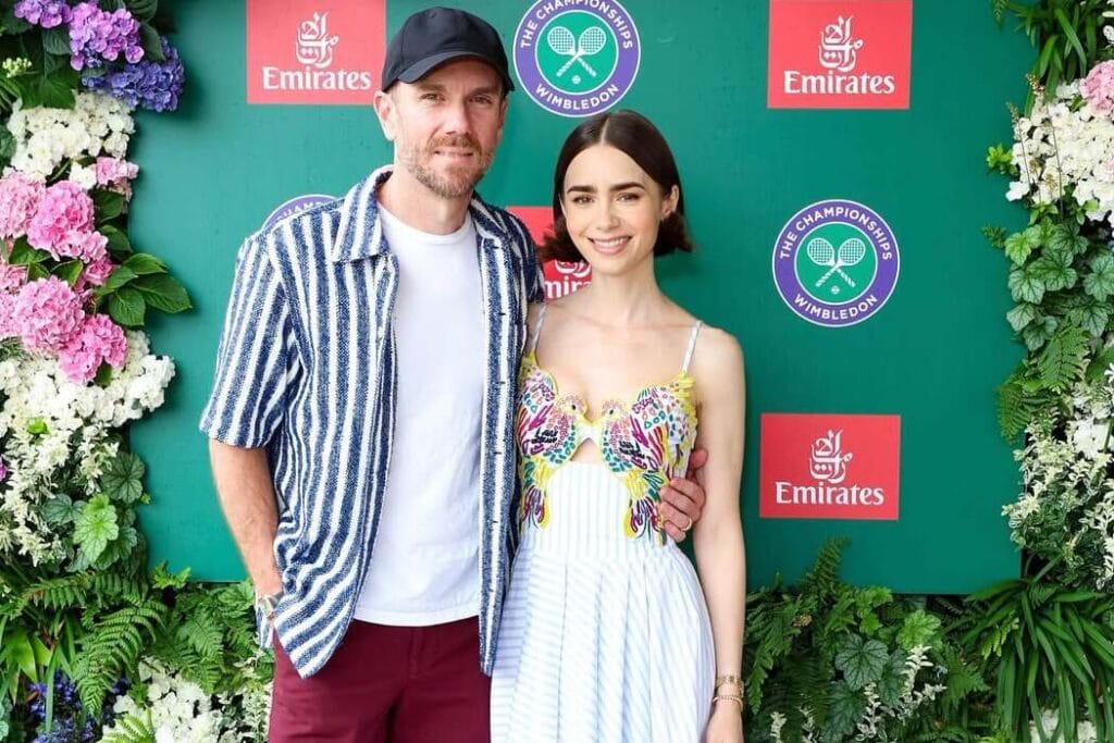 Lily Collins and her husband visited Wimbledon for the first time
