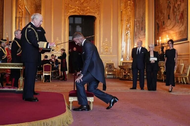King Charles III knights David Beckham