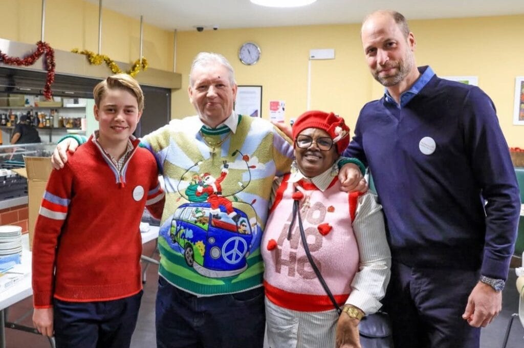 Prince William and his son George prepared a Christmas lunch for the needy Prince William and his son George prepared a Christmas lunch for the needy