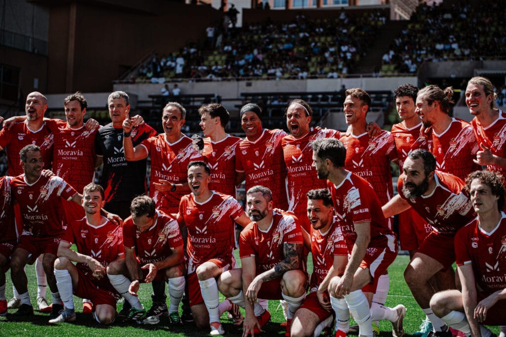 Mr Thank You joins Ronaldinho and Monaco’s Barbagiuans team in a victory at the Racing Stars Football Cup