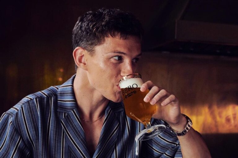 Tom Holland introduces a line of non-alcoholic Bero beer with fruity flavors
